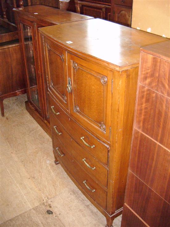 Bowfront dwarf cupboard with drawers